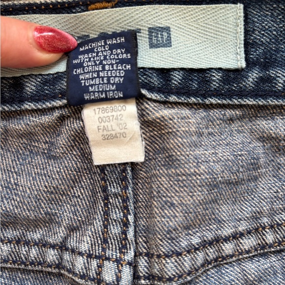 Vintage Embroidered Gap Cotton Bootcut Fairycore Low rise Denim Jeans Size 8 - Picture 6 of 6